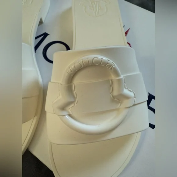 Moncler Women's White Slide Sandals - Picture 3 of 5